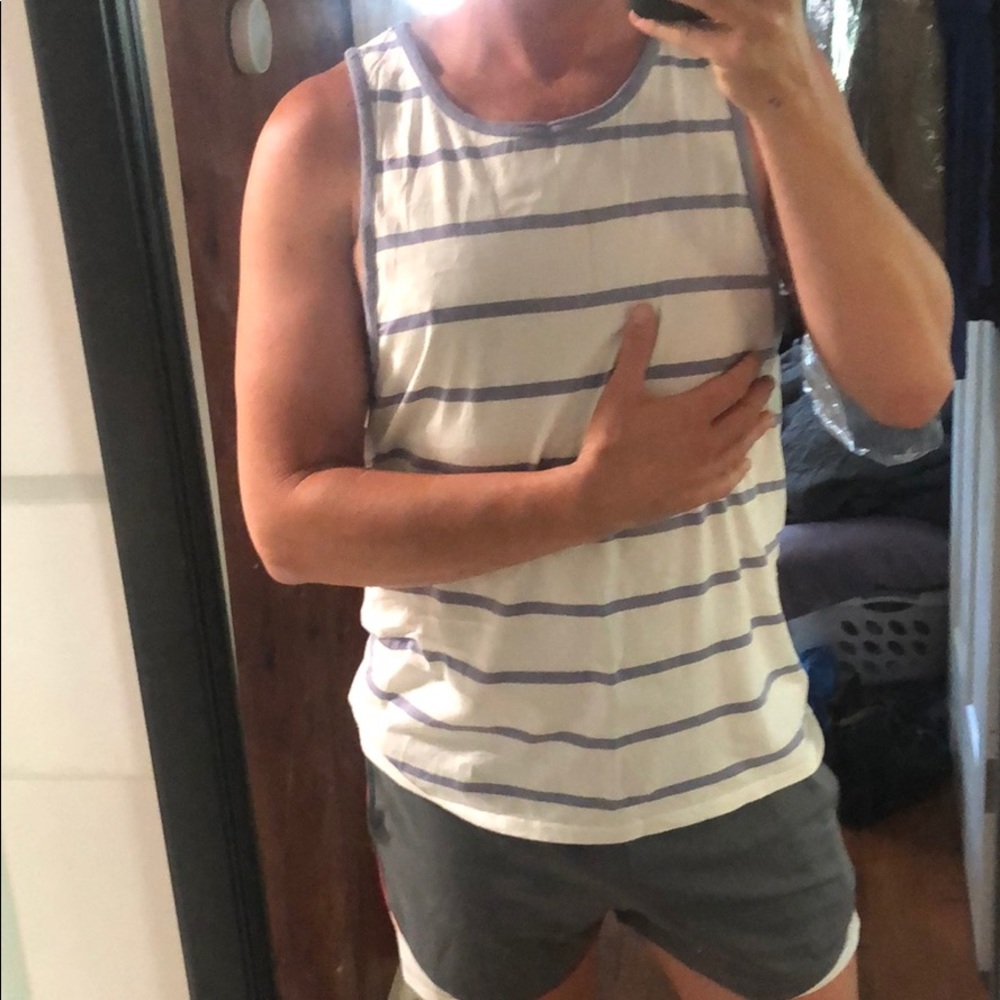 Men’s PacSun Tank - Purple White Striped Size L